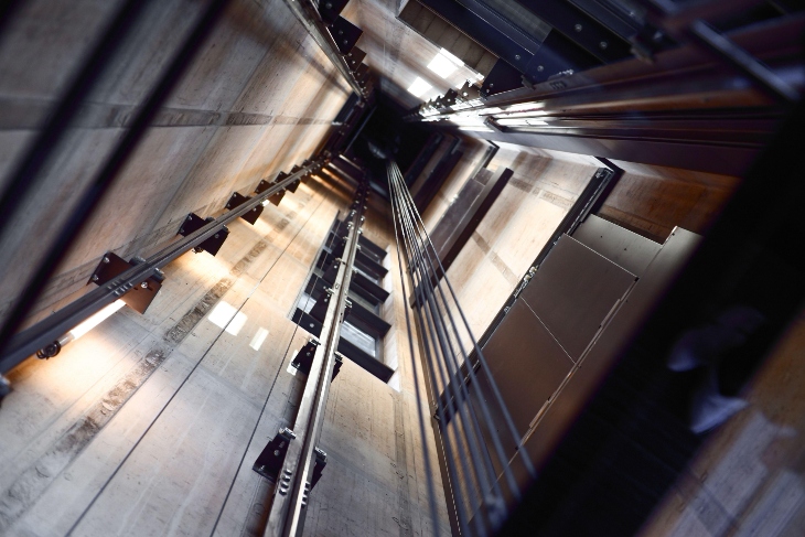 An inside look of a lift shaft