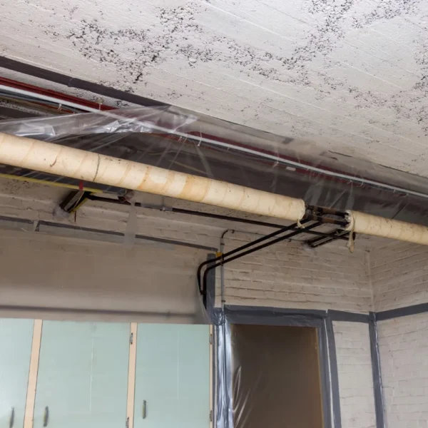 A ceiling containing ACMs.